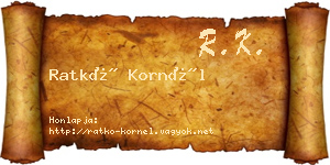 Ratkó Kornél névjegykártya